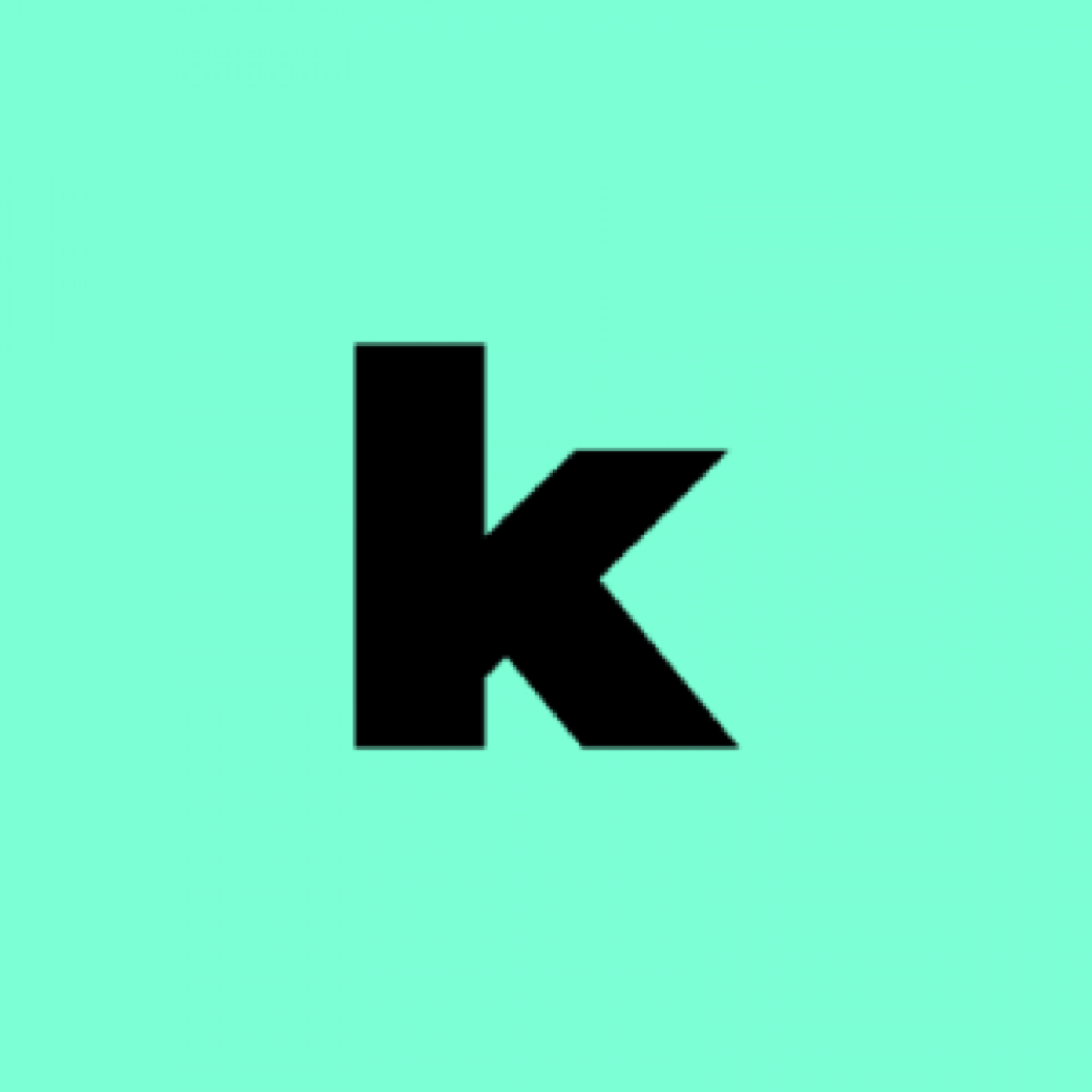 kleoverse icon, black k on mint